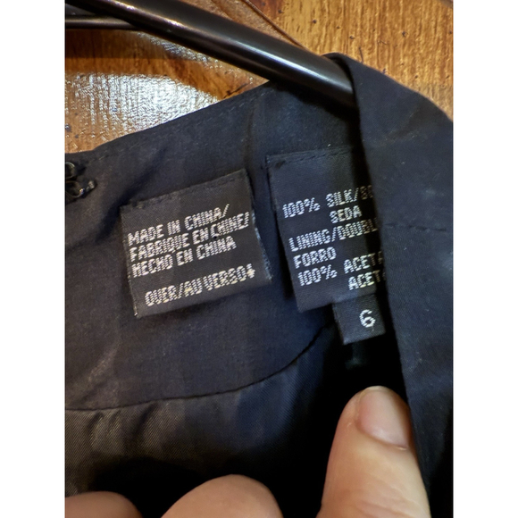 VTG Liz Clairborne Silk Long Sleeve Floral Peony Print Cocktail Party Dress Sz 6 - Picture 5 of 8